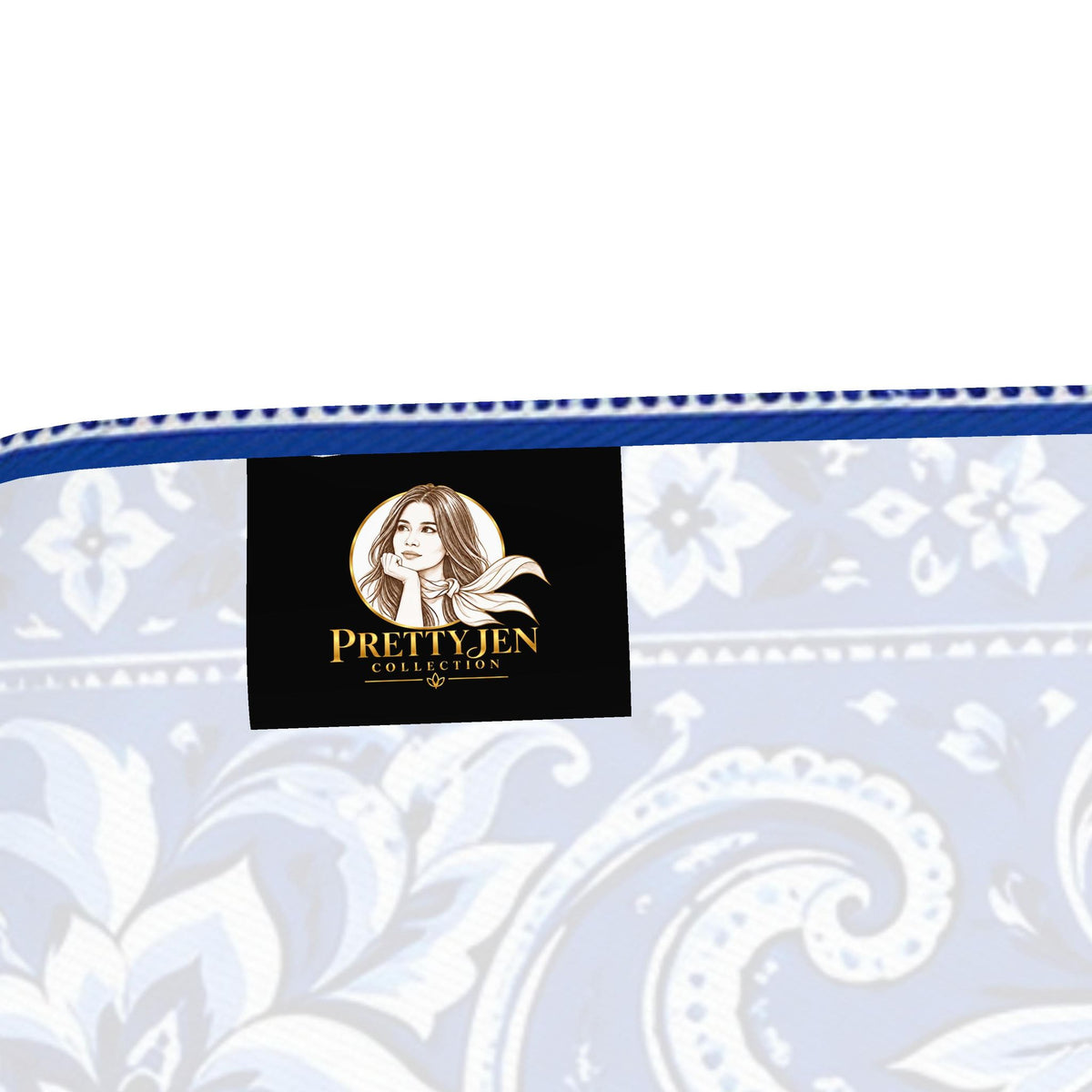 Cobalt Paisley Silk Bandana | 100% Silk Blue and White Paisley Bandana