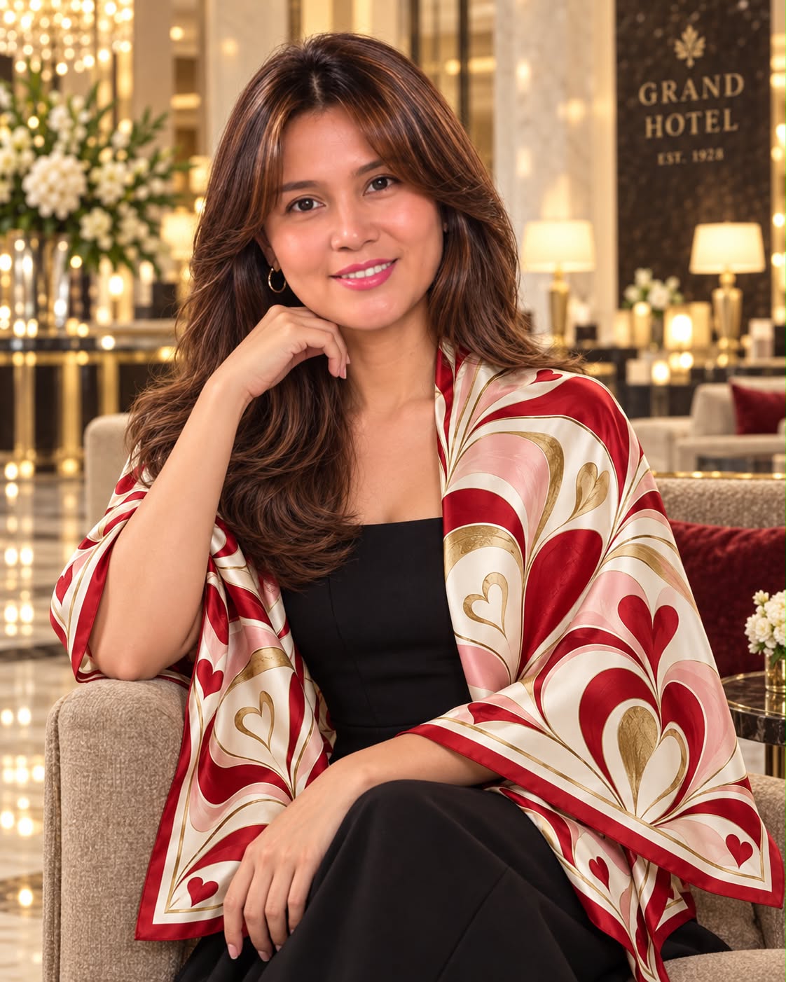 Hearts in Motion Silk Scarf