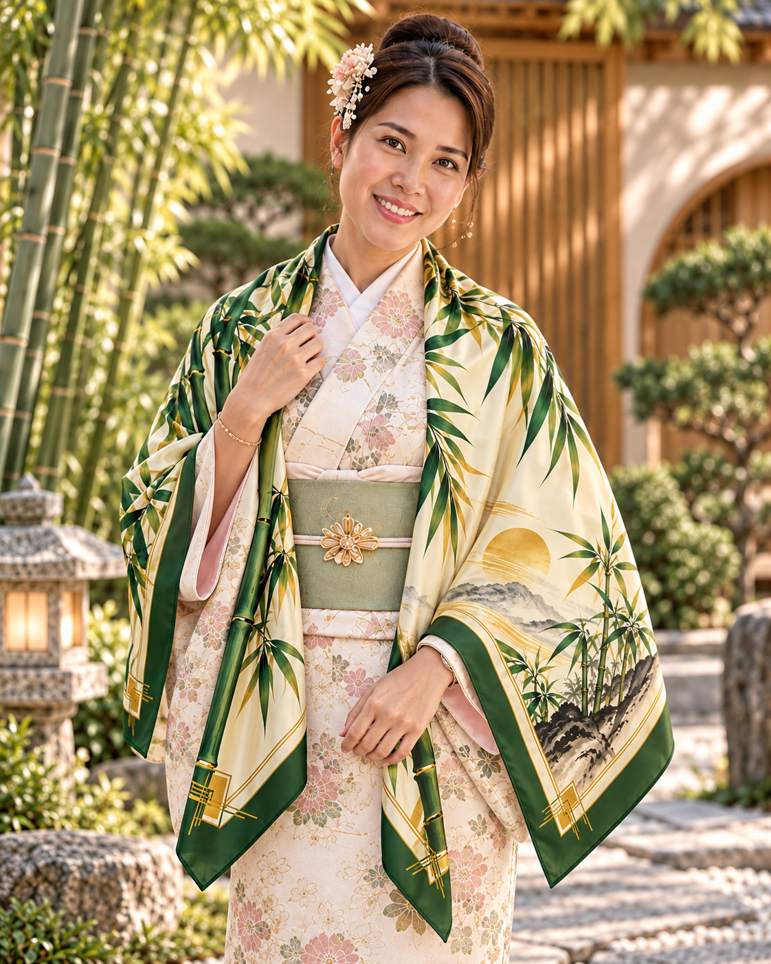 Bamboo Serenity Silk Scarf | 100% Silk Bamboo Scarf
