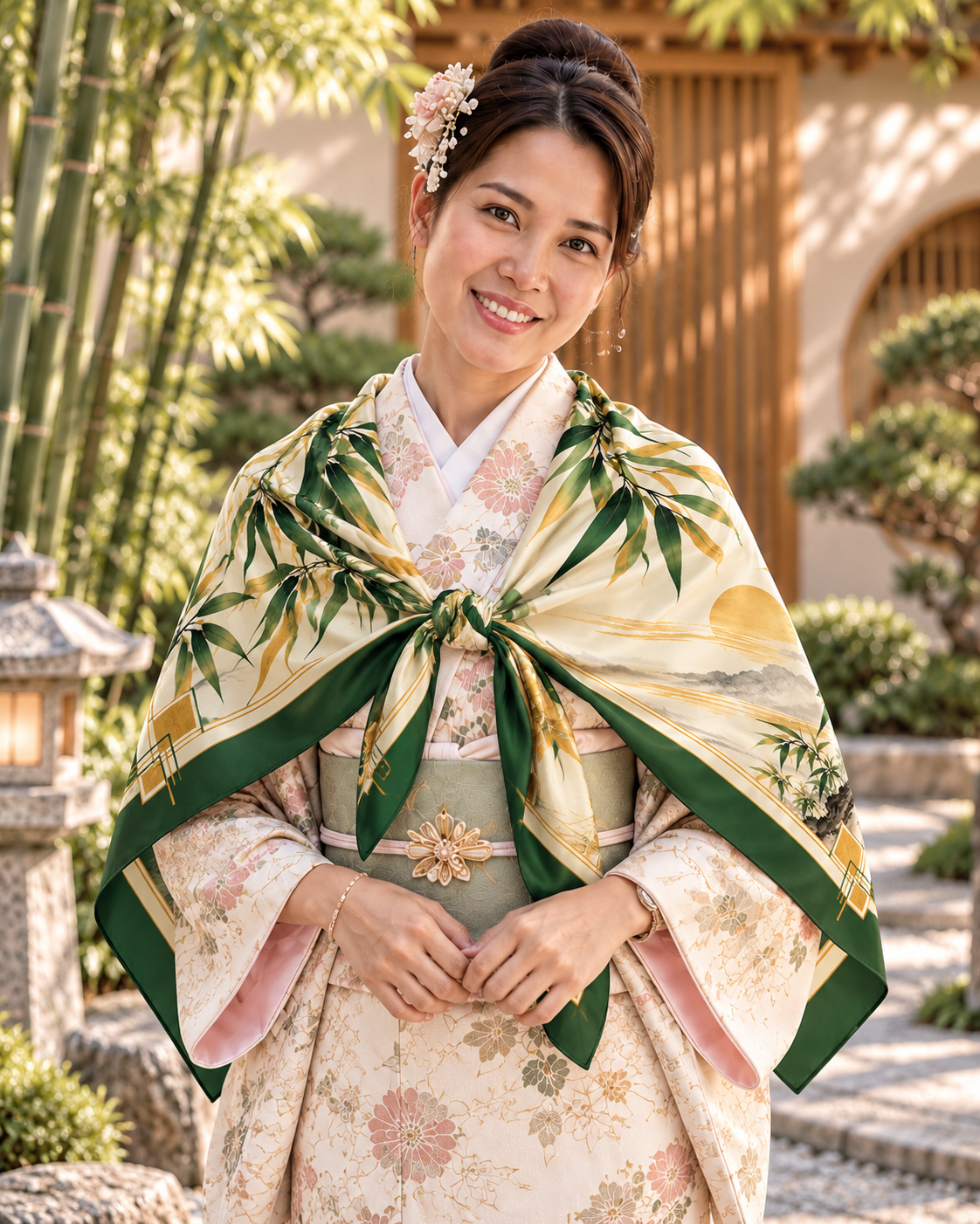 Bamboo Serenity Silk Scarf | 100% Silk Bamboo Scarf
