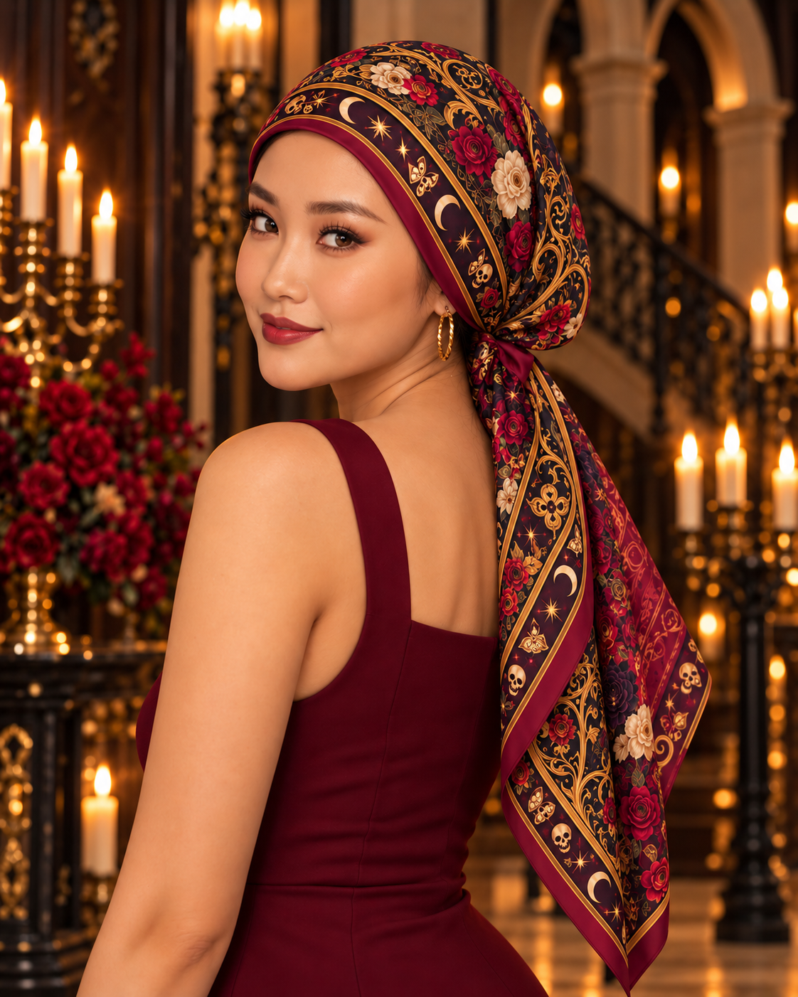 Midnight Masquerade Silk Scarf — Limited Edition Halloween Collection