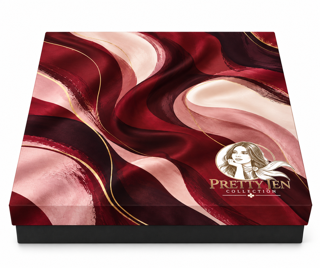 Crimson Elegance - 100% Silk Twill Bandana (57cm x 57cm)