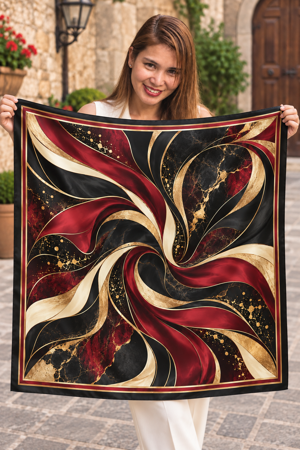 Crimson Royale Mulberry Silk Scarf