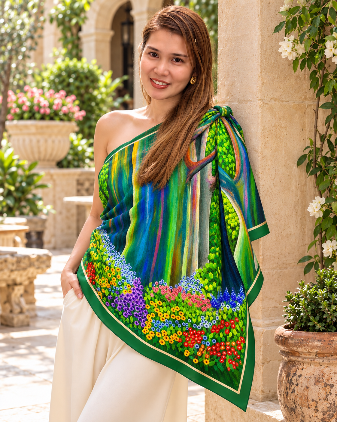 Enchanted Forest Silk Scarf | Celeste Ferreras | Artist's Corner Limited Edition