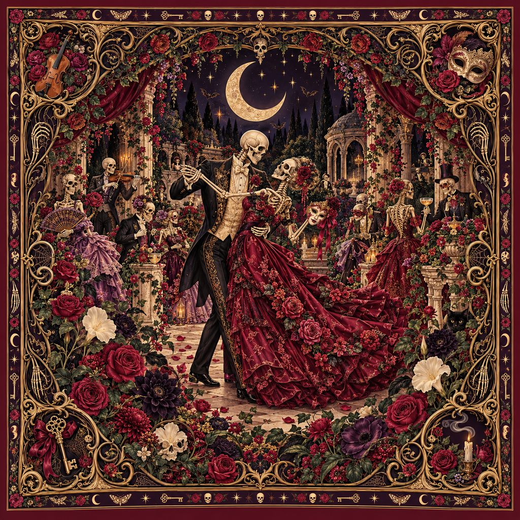 Midnight Masquerade Silk Scarf — Limited Edition Halloween Collection