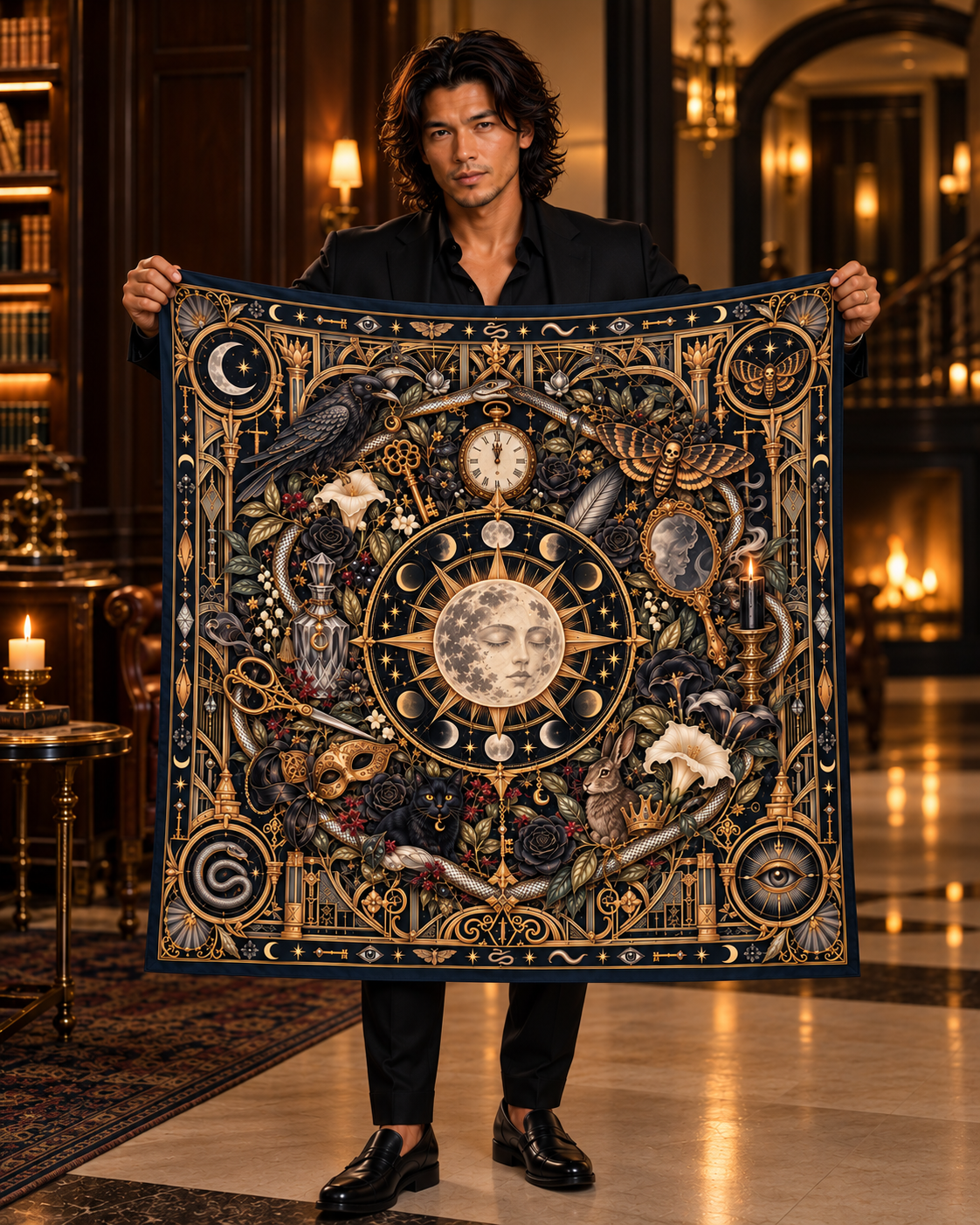 The Midnight Séance Silk Scarf — Limited Edition Halloween Collection