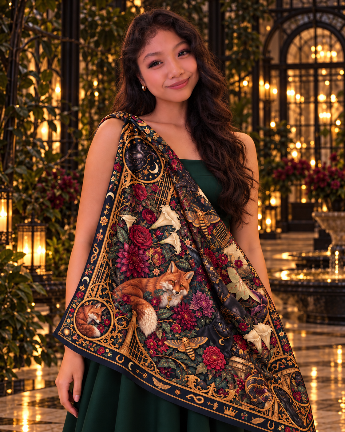 Moonlight Menagerie Silk Scarf — Limited Edition Halloween Collection