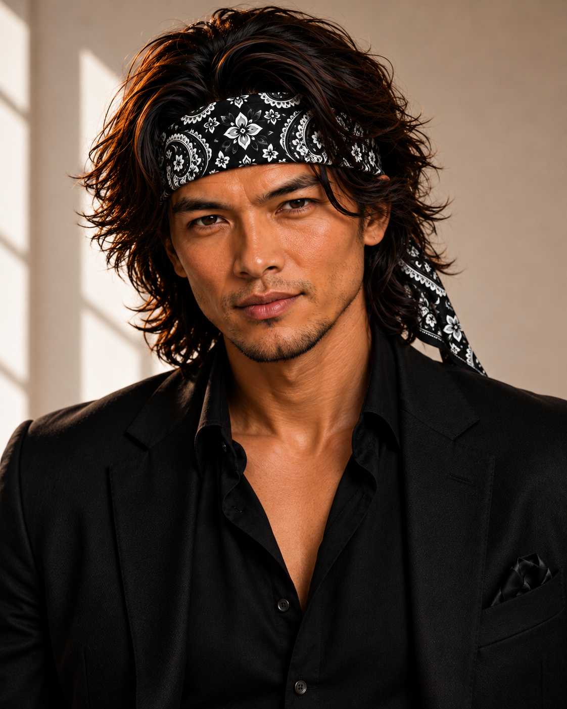 The Big Black Bandana - 100% Silk Bandana