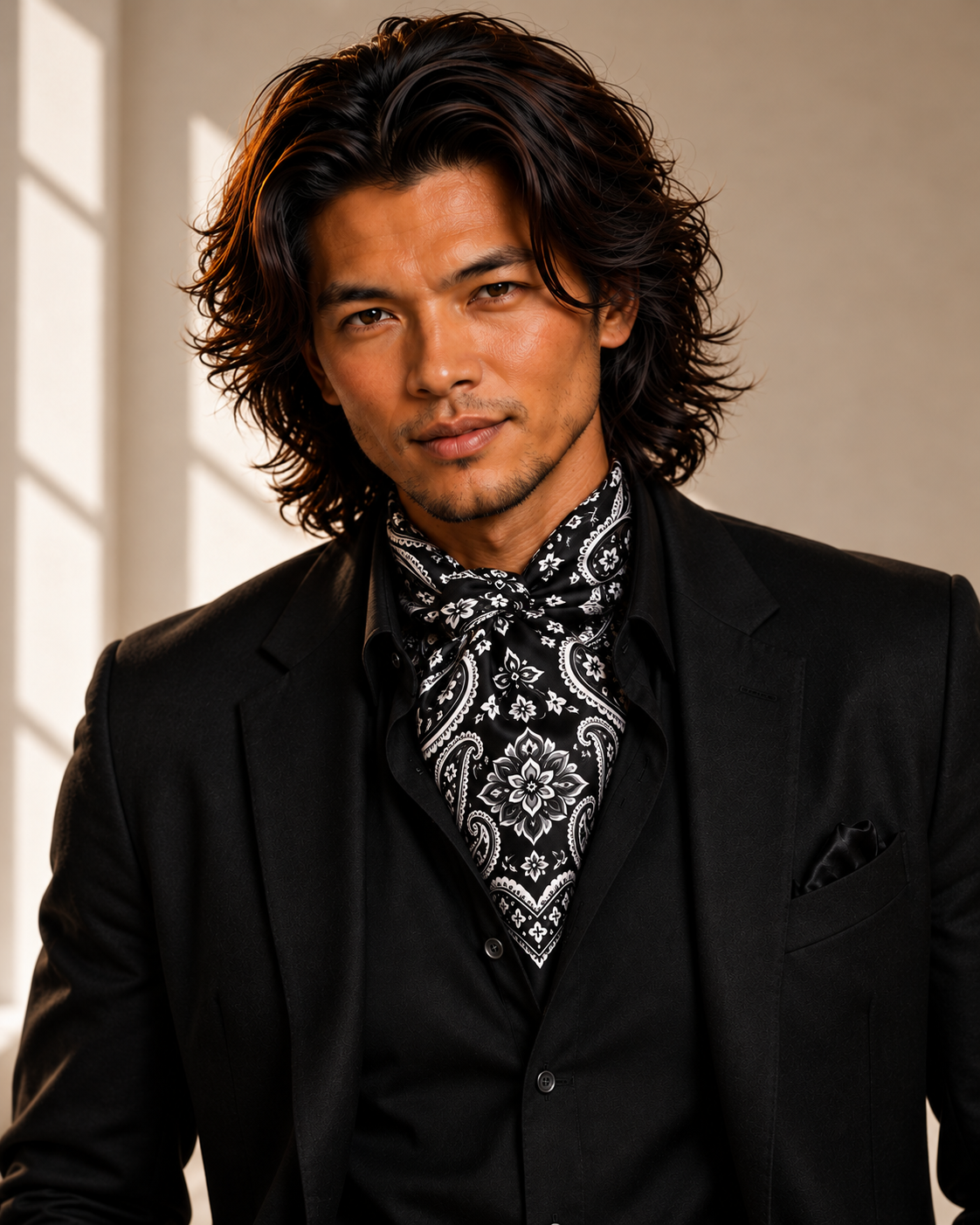 The Big Black Bandana - 100% Silk Bandana