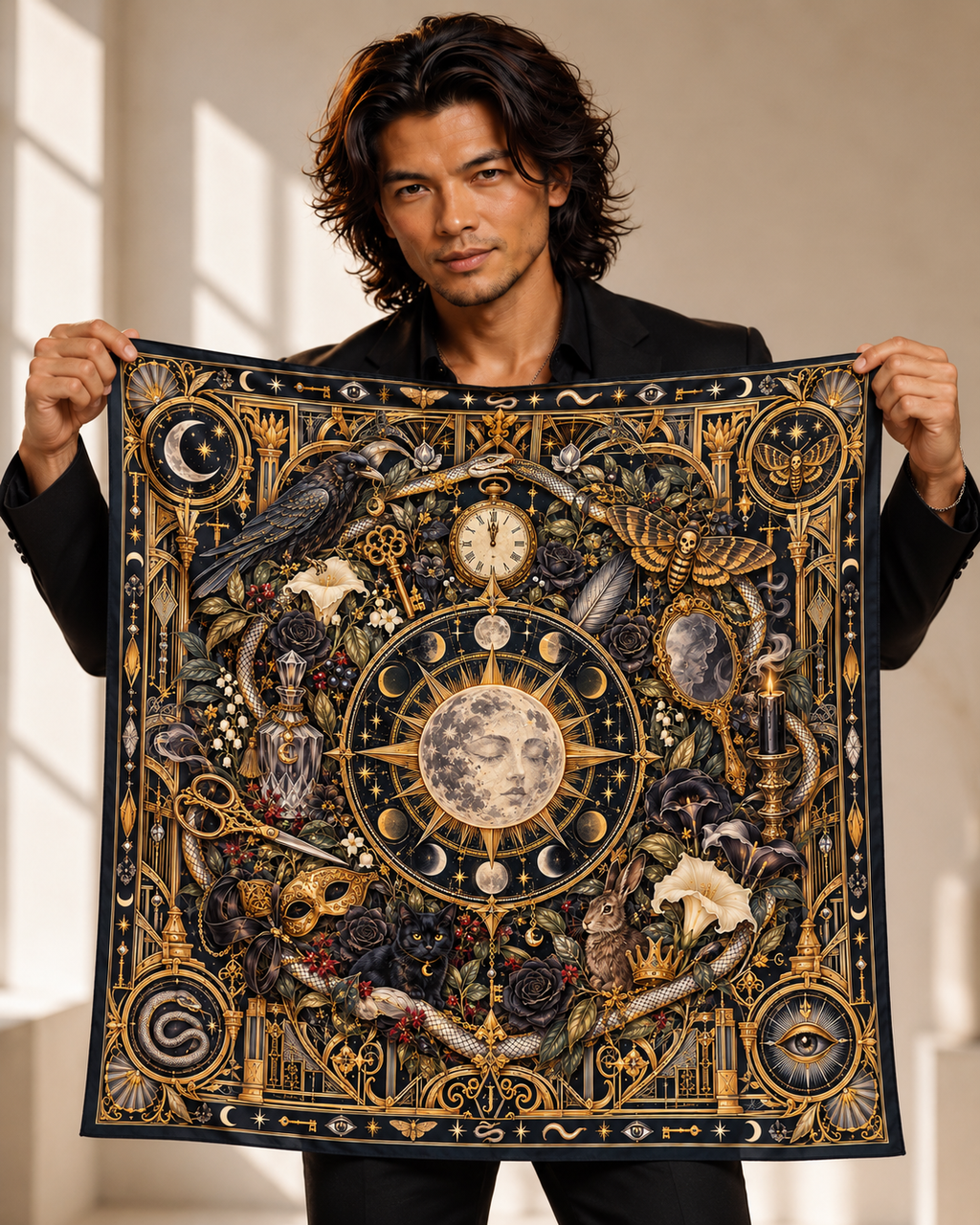 The Midnight Séance Silk Bandana - Limited Edition Halloween Collection
