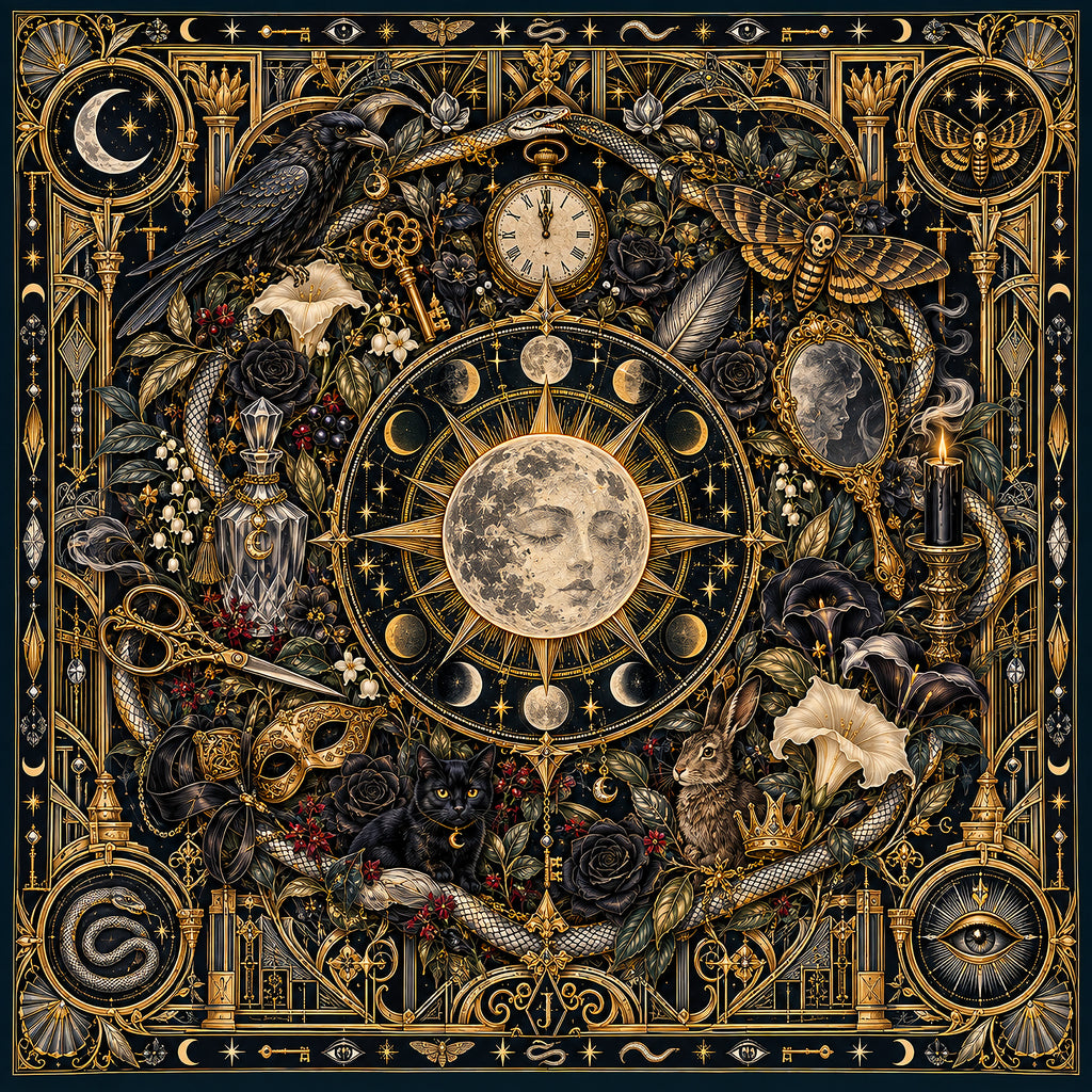 The Midnight Séance Silk Bandana - Limited Edition Halloween Collection