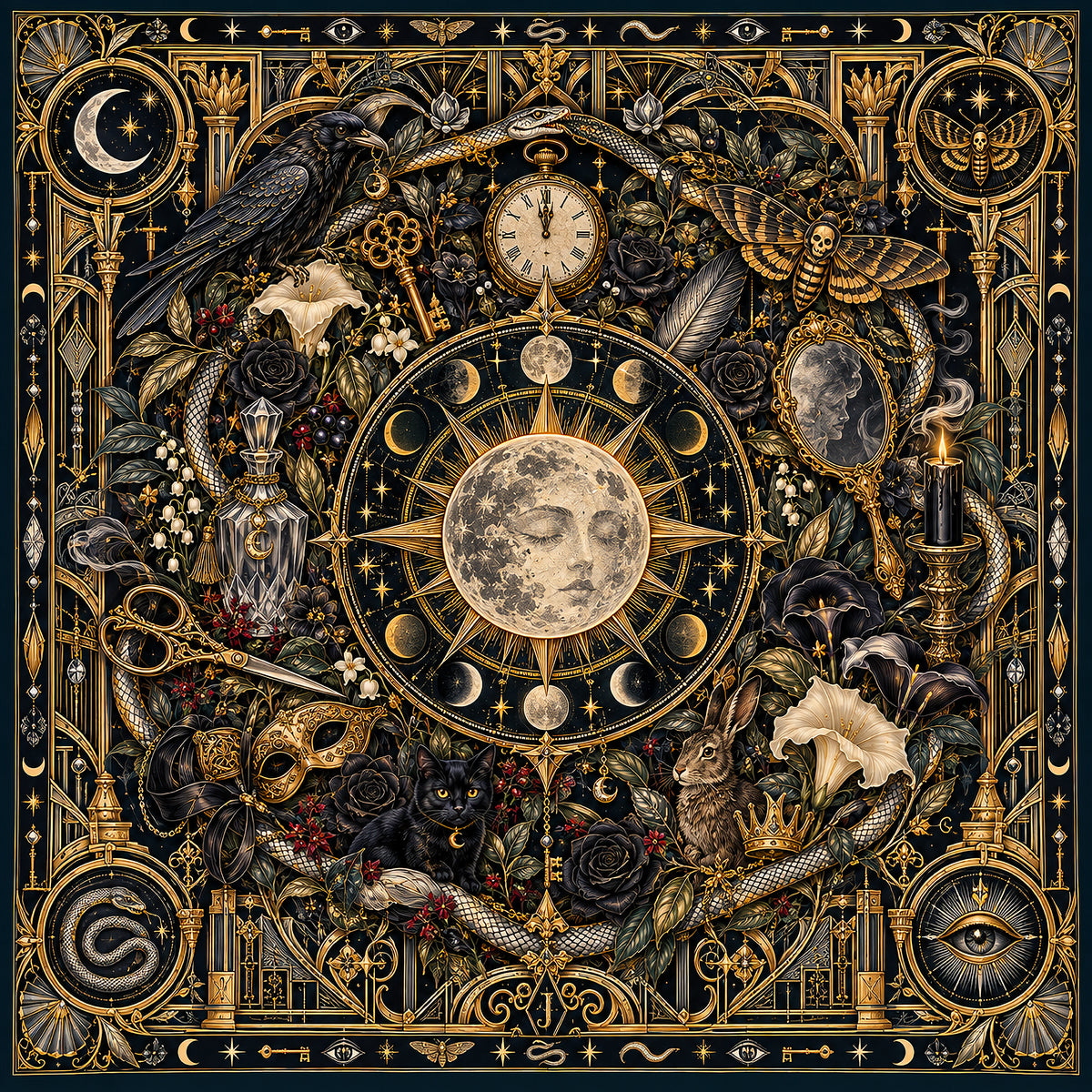 The Midnight Séance Silk Bandana - Limited Edition Halloween Collection