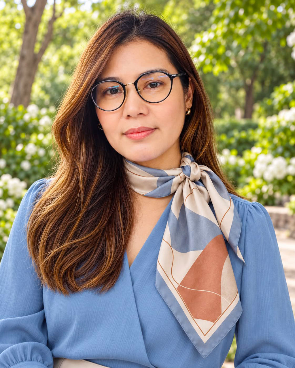 Modern Harmony - 100% Mulberry Silk Scarf (90cm x 90cm)