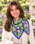 Iris Garden Mulberry Silk Scarf
